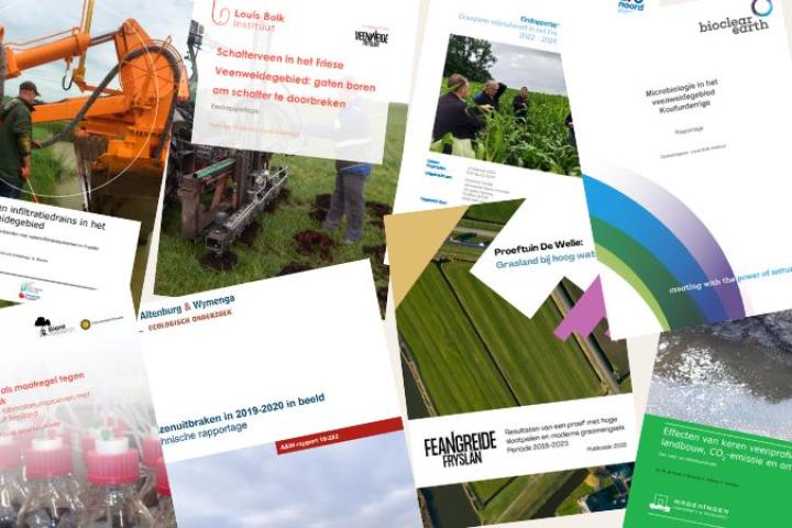 Plaatje met voorkanten van verschillende onderzoeksrapporten